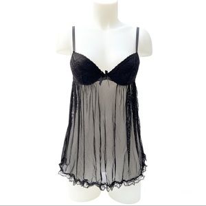 Passion Forever Black Sheer Mesh Lace Push Up Bra Lingerie